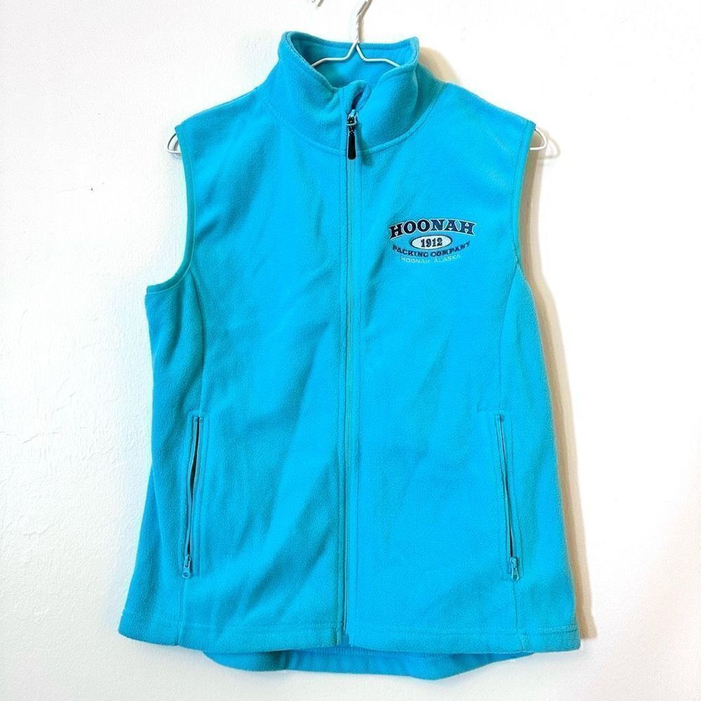 Polar Womens Vest Hoonah Alaska Fleece Zip-Up Mock Neck Light Blue Small NWT